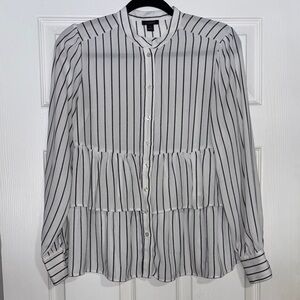 Like New - Anne Taylor Striped Button-Up Blouse